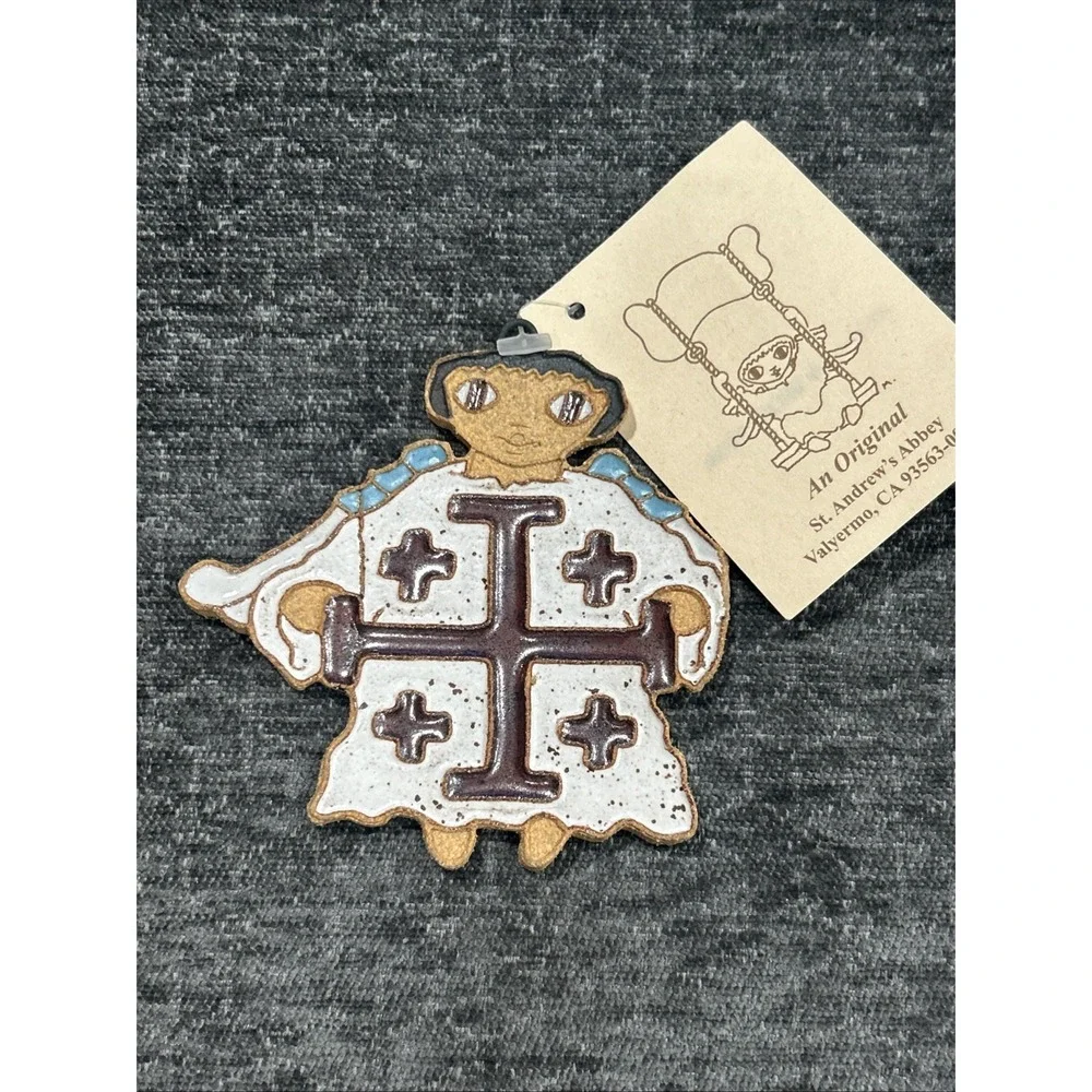 ST. ANDREWS ABBEY Monks of‎ Valyermo POTTERY Prayer & Work Jerusalem Cross Angel